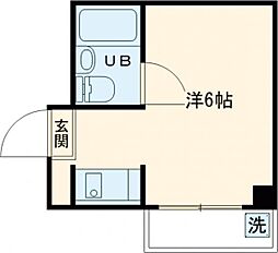 JR総武線 千駄ケ谷駅 徒歩9分の賃貸マンション 5階ワンルームの間取り