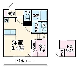 My Style vintage みずほ台 2階ワンルームの間取り