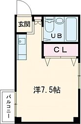 ファインビレッジ 3階ワンルームの間取り