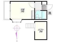 ライフピアラブリィ 1階ワンルームの間取り