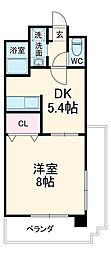 小川の荘 2階1DKの間取り