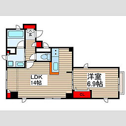 シエレトワレ 4階1LDKの間取り