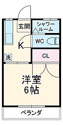 ダイワハイツ 1階1Kの間取り