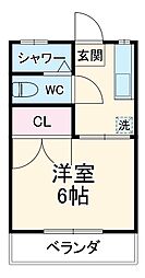 ダイワハイツ 2階1Kの間取り