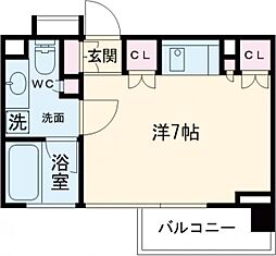 カスタリア戸越 8階ワンルームの間取り