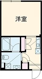 プティレスト中板橋 4階1Kの間取り