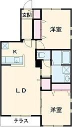 仮称)Novガーデンハウス谷田部　G 101 1階2LDKの間取り