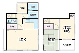 佐倉市江原台戸建 1階2LDKの間取り