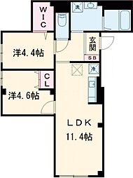 ＲＡＭＯ等々力 1階2LDKの間取り