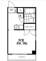 メゾン・ド・別所 3階ワンルームの間取り