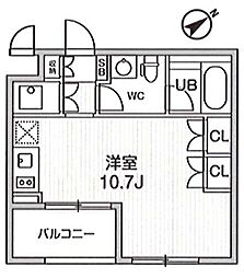 都営浅草線 西馬込駅 徒歩5分の賃貸マンション 4階ワンルームの間取り