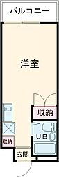 パールマンション柳沢 2階1Kの間取り