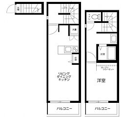グラン徳丸 2階1LDKの間取り