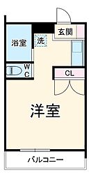 エコーバレー関口 1階ワンルームの間取り