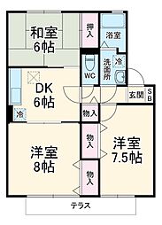 JR京浜東北・根岸線 大宮駅 バス9分 シティハイツ三橋下車 徒歩17分の賃貸アパート 1階3DKの間取り