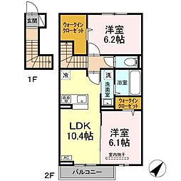 グラン・セレスト 1階2LDKの間取り