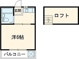第11ミツミハイツ 2階1Kの間取り