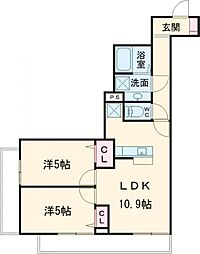Ｃａｍｉｎｏ　ｄｅ　Ｓａｋｕｒａ 2階2LDKの間取り