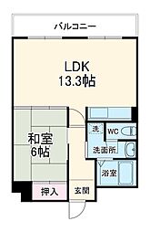 ファルコン熱田 4階1LDKの間取り