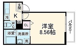 JR川越線 指扇駅 徒歩7分の賃貸アパート 2階1Kの間取り