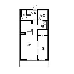 千種区御影町1丁目新築マンション 1階1LDKの間取り