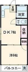 梅屋敷ビル 3階2Kの間取り