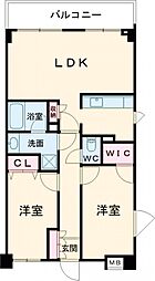 コルティーレ久が原 108 1階2LDKの間取り