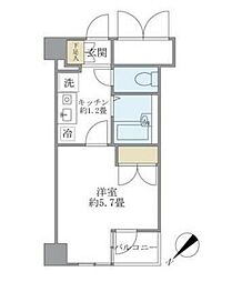 ＫＤＸレジデンス横浜関内 2階1Kの間取り