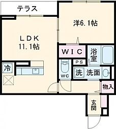 Asset-Court曙町 3階1LDKの間取り