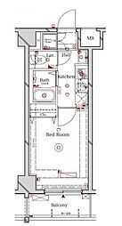 ラフィスタ品川ベイ 3階1Kの間取り