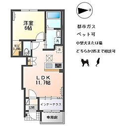 アルパインローズ　Ｃ 1階1LDKの間取り
