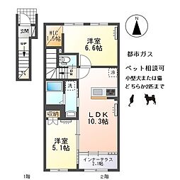 inoori 2階2LDKの間取り