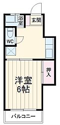 藤コーポ 2階1Kの間取り