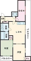 プランドール 4階3DKの間取り