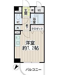 ネオマイム鶴見市場 3階ワンルームの間取り