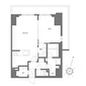 プライムメゾン千葉新町 9階1LDKの間取り