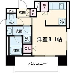 プレミスト早稲田 2階ワンルームの間取り