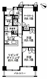プレシス横濱新杉田 4階2SLDKの間取り