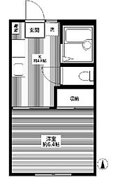 パールハイツ天沼 1階1Kの間取り