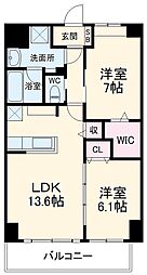 Foret A 7階2LDKの間取り