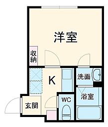 Crecia薬円台 1階1Kの間取り