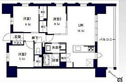 センチュリー千葉みなと 9階3LDKの間取り