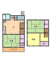 テラスハウス北館 1階3DKの間取り
