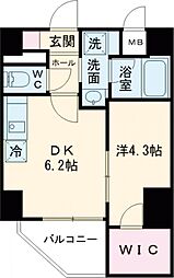 クオリタス浜田山 3階1DKの間取り