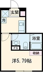 ブルーム立川 3階1Kの間取り