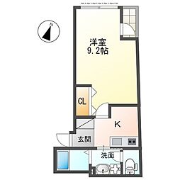 ボス　バレーヒル 5階1Kの間取り