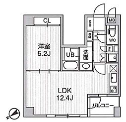レジデンス白金高輪 302 3階1LDKの間取り