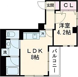 JR総武線 錦糸町駅 徒歩13分の賃貸マンション 4階1LDKの間取り
