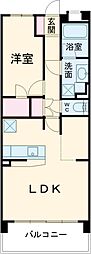 ラグゼナ平井ノース 3階1LDKの間取り