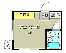 ファーランジュ阿佐谷 1階ワンルームの間取り